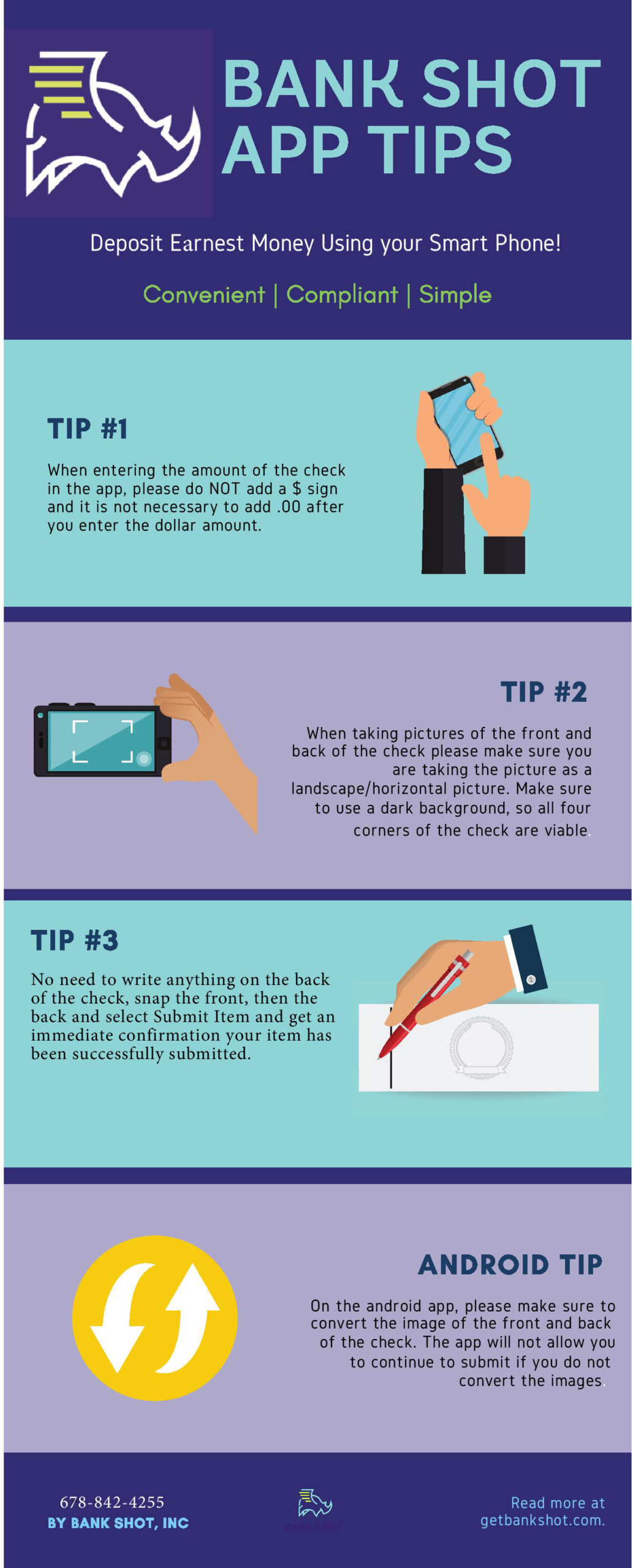 CloseTrak LLC Bank Shot One Page Instructions 2